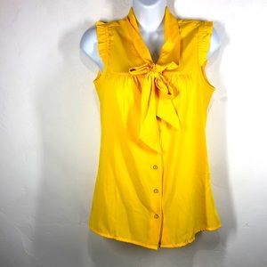 Tommy Hilfiger yellow sleeveless blouse size xs